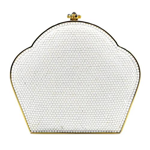 Flower Bag in White and Gold