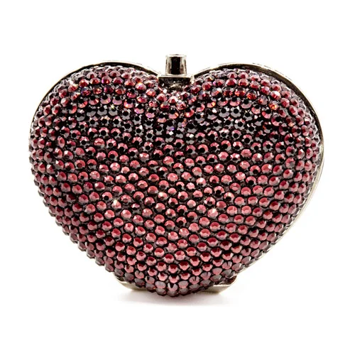 Deep Maroon Heart Miniature Pillbox