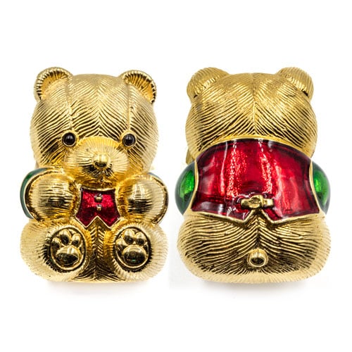 Dual Figural Teddy Bear Pins