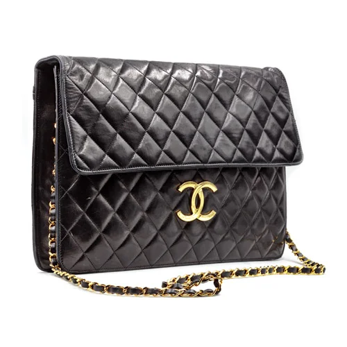 Black Lambskin Jumbo Chanel Bag