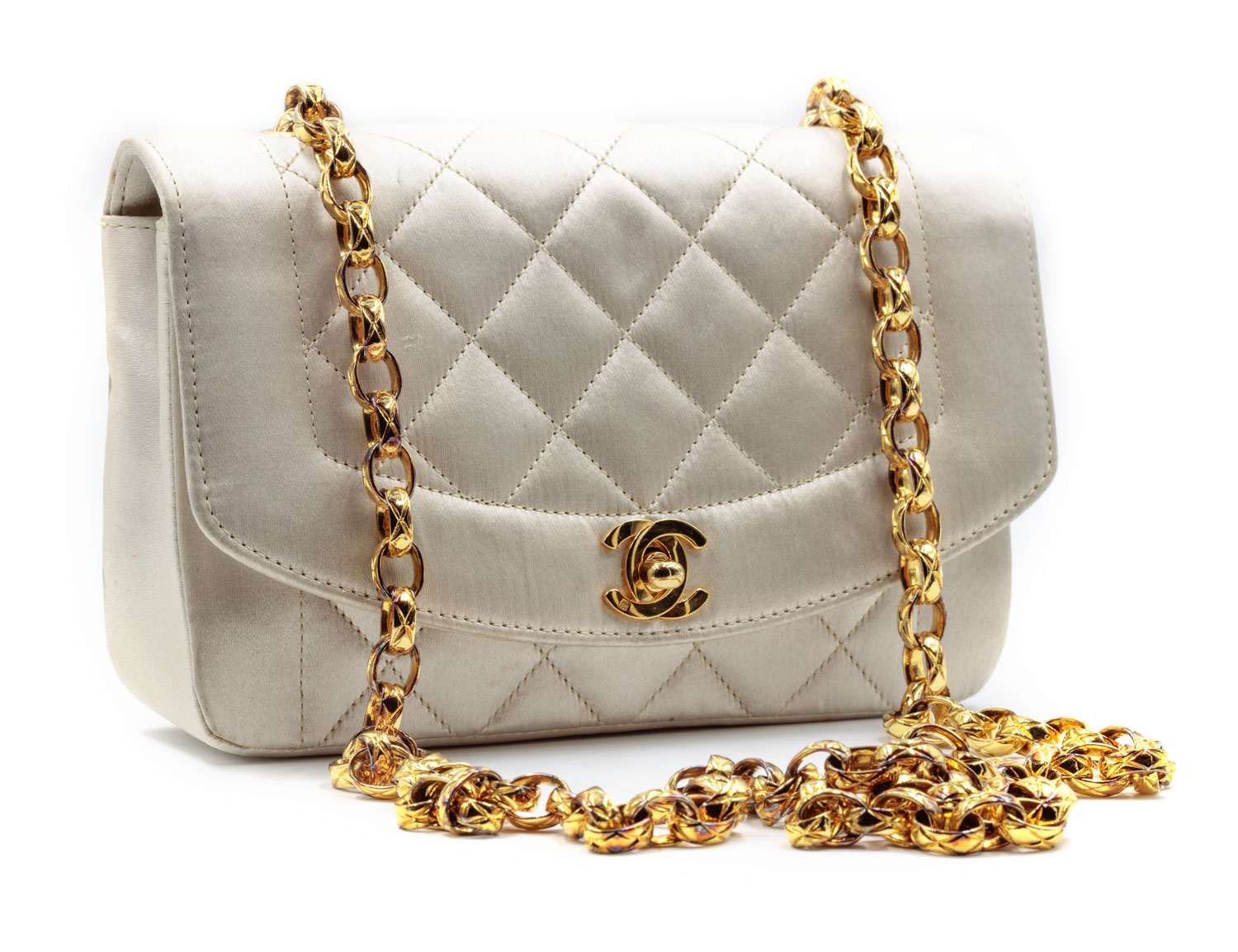 chanel large quilted bag leather