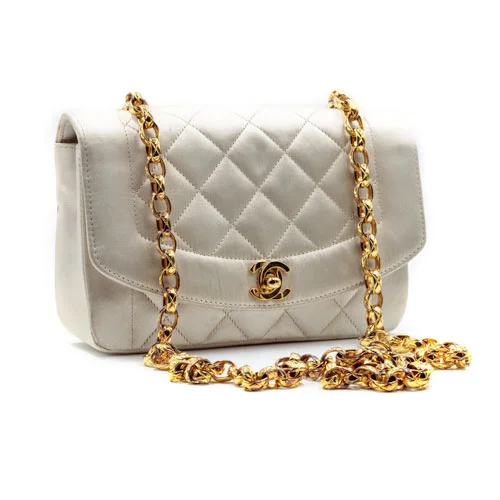 Bone Satin Chanel Evening Bag