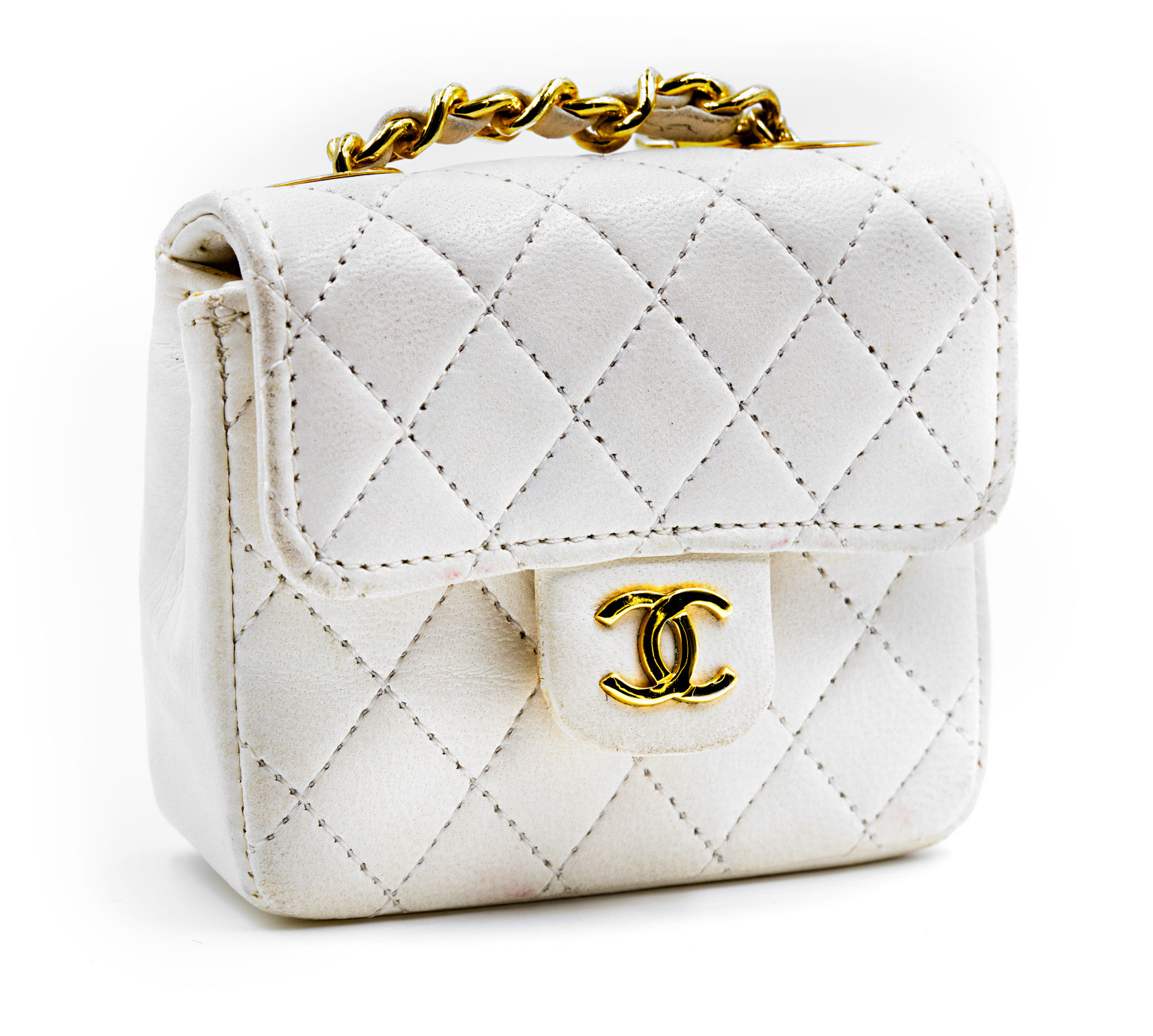 White Mini Chanel Leather Bag — Harriett's Closet