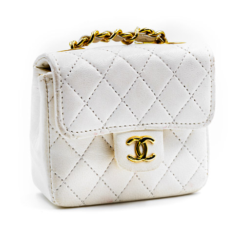 White Mini Chanel Leather Bag