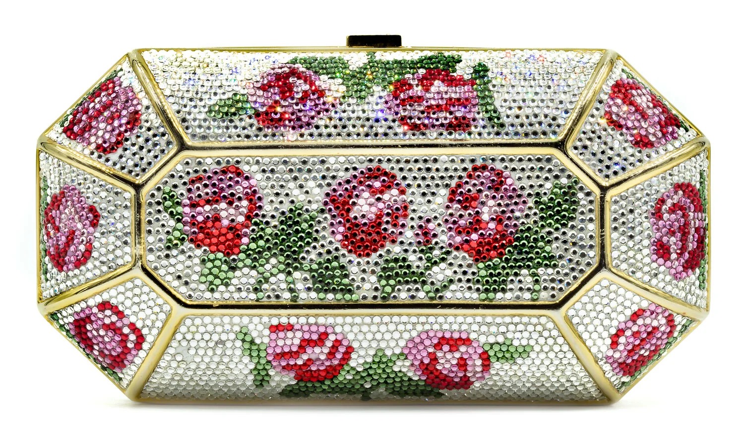 White Purse with Rose Designs