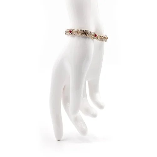 White Gold Bracelet with Diamonds and Rubies