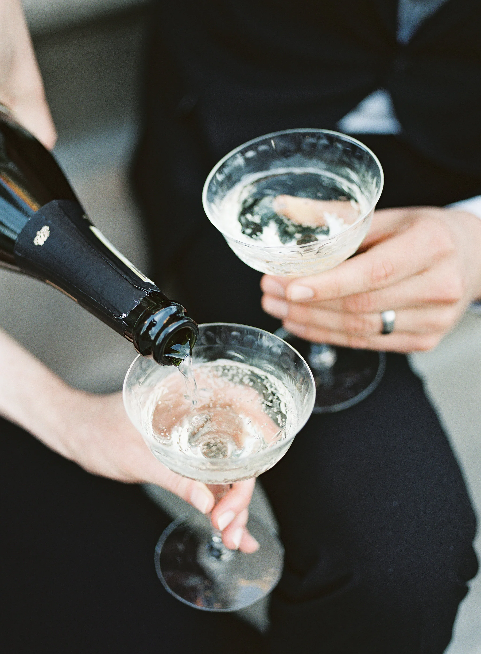 Champagne Toast in Vintage Coupes
