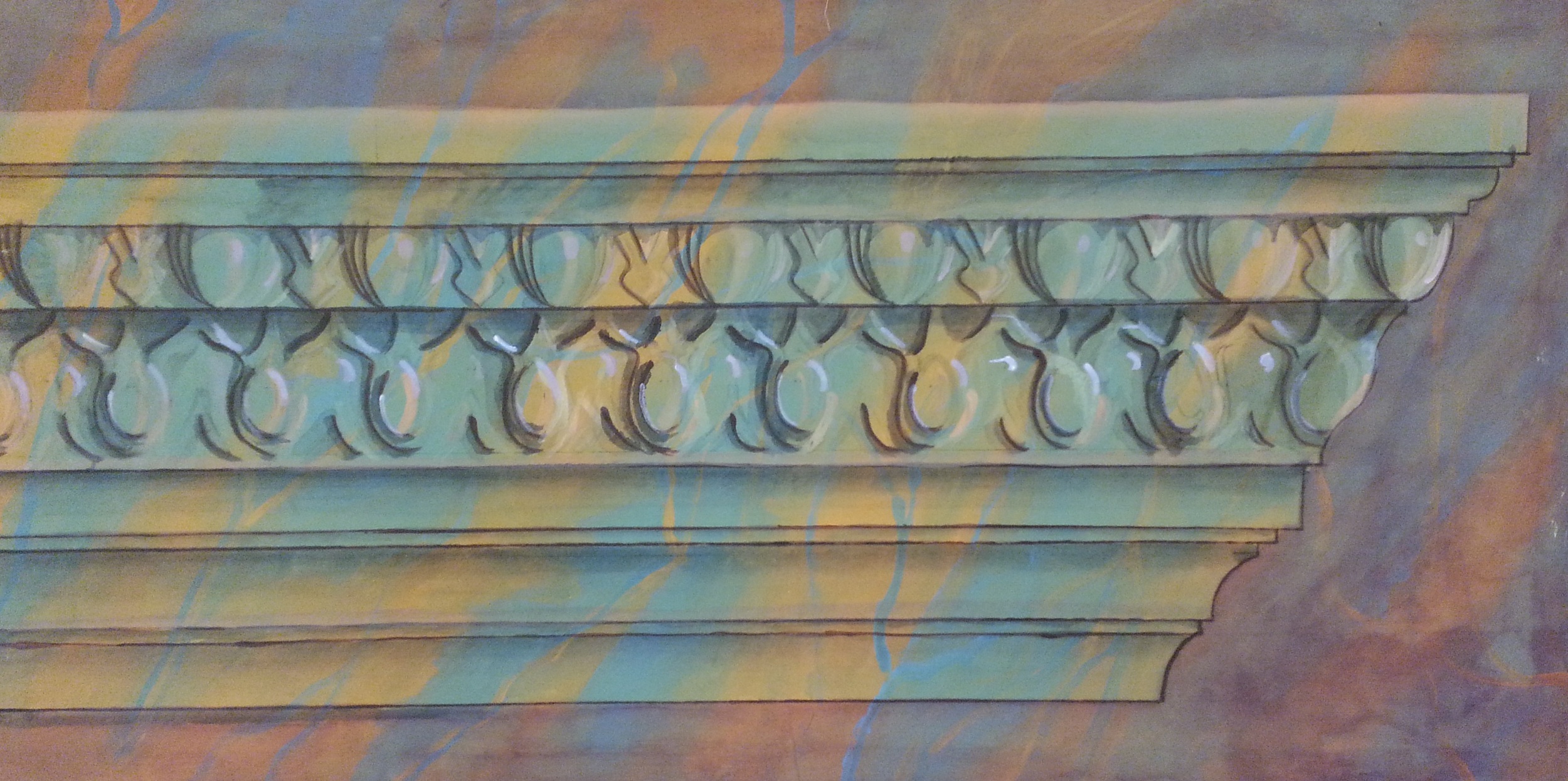  CORNICE ON MARBLE  4' x 8' Stretched Canvas 