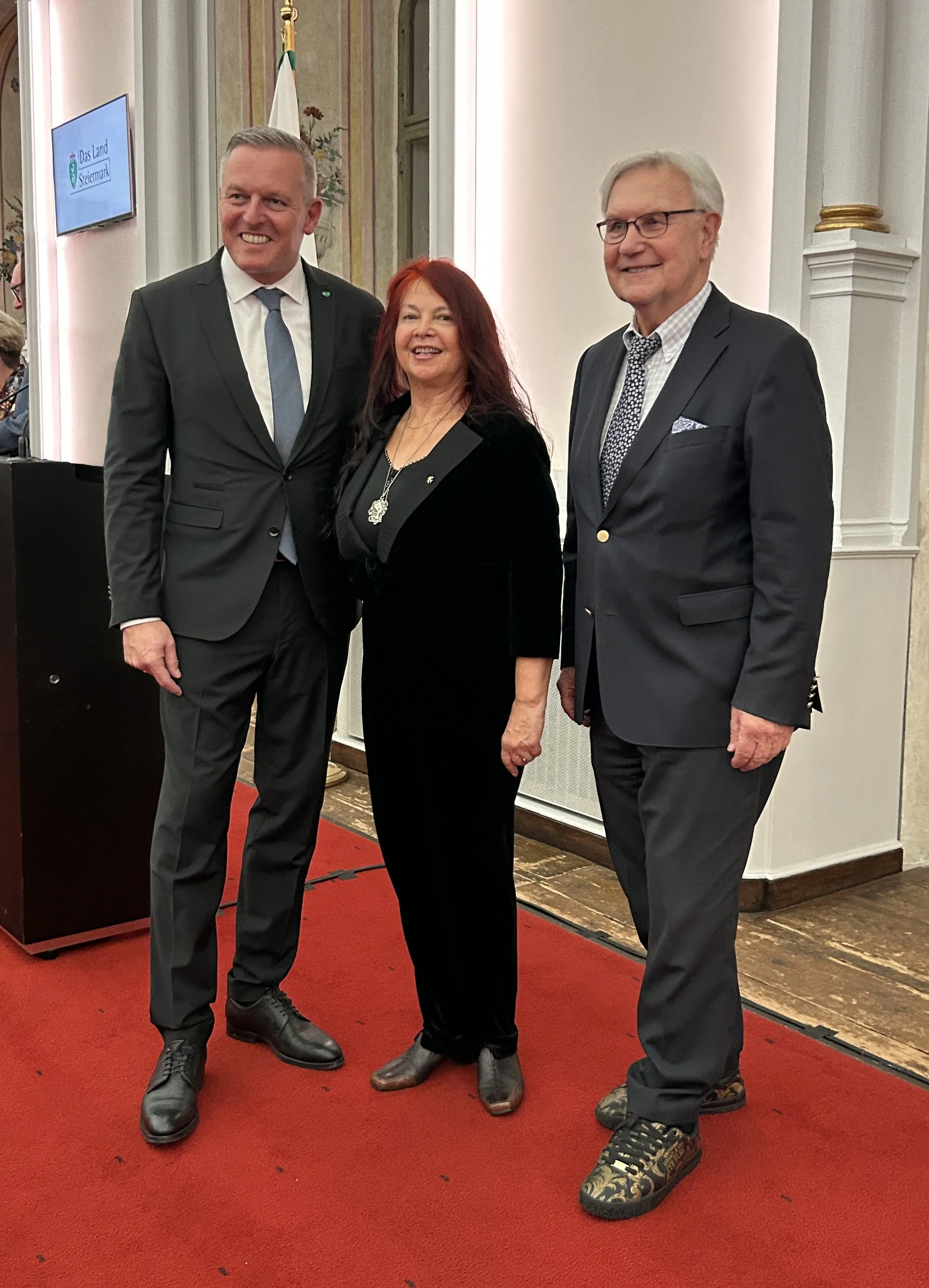 Hortensia mit Landeshauptmann Mario Kunasek und Landtagspräsident a.D. Prof. Franz Majcen