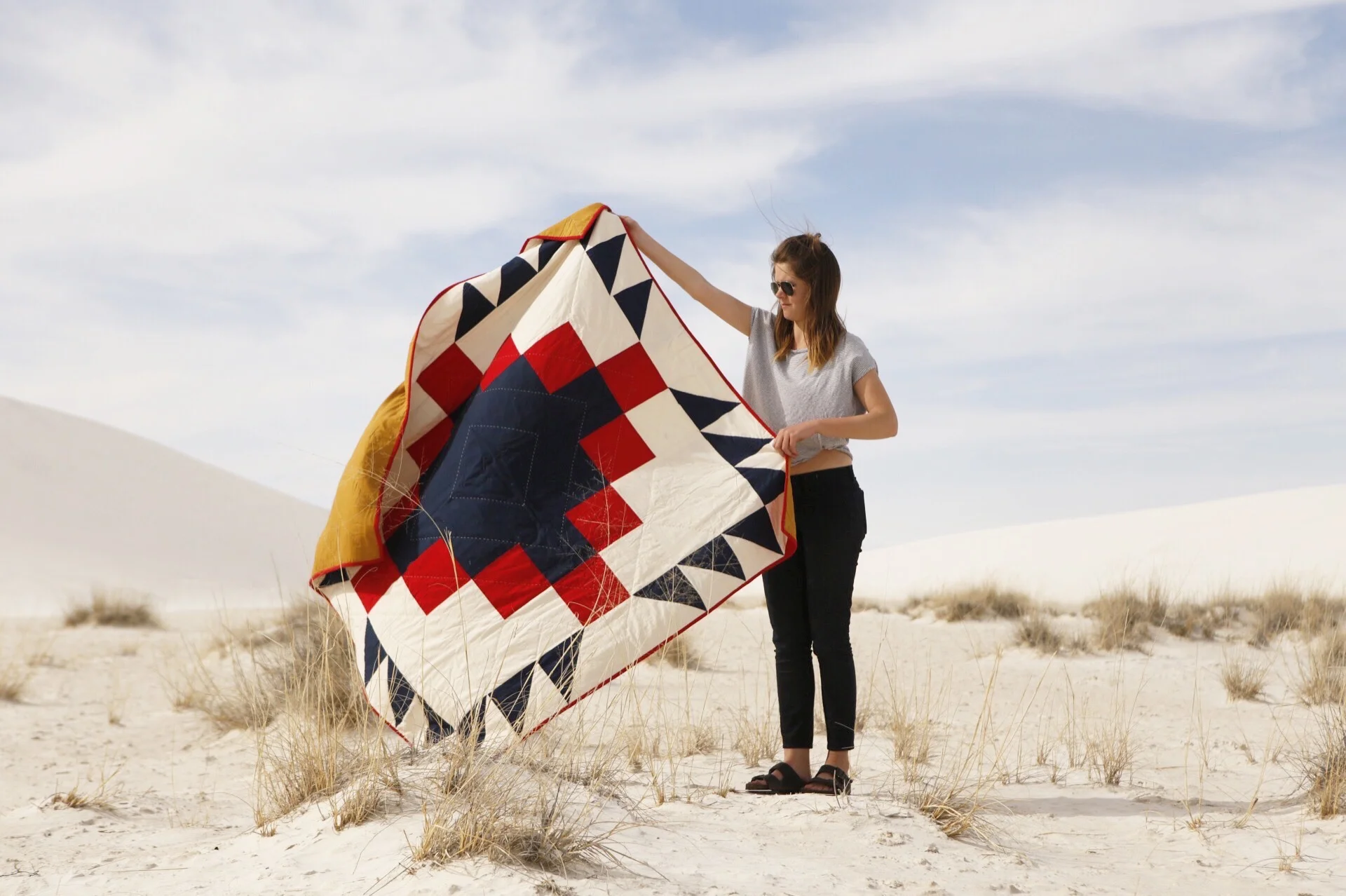 February 2015 at White Sands with the Grandfather Quilt