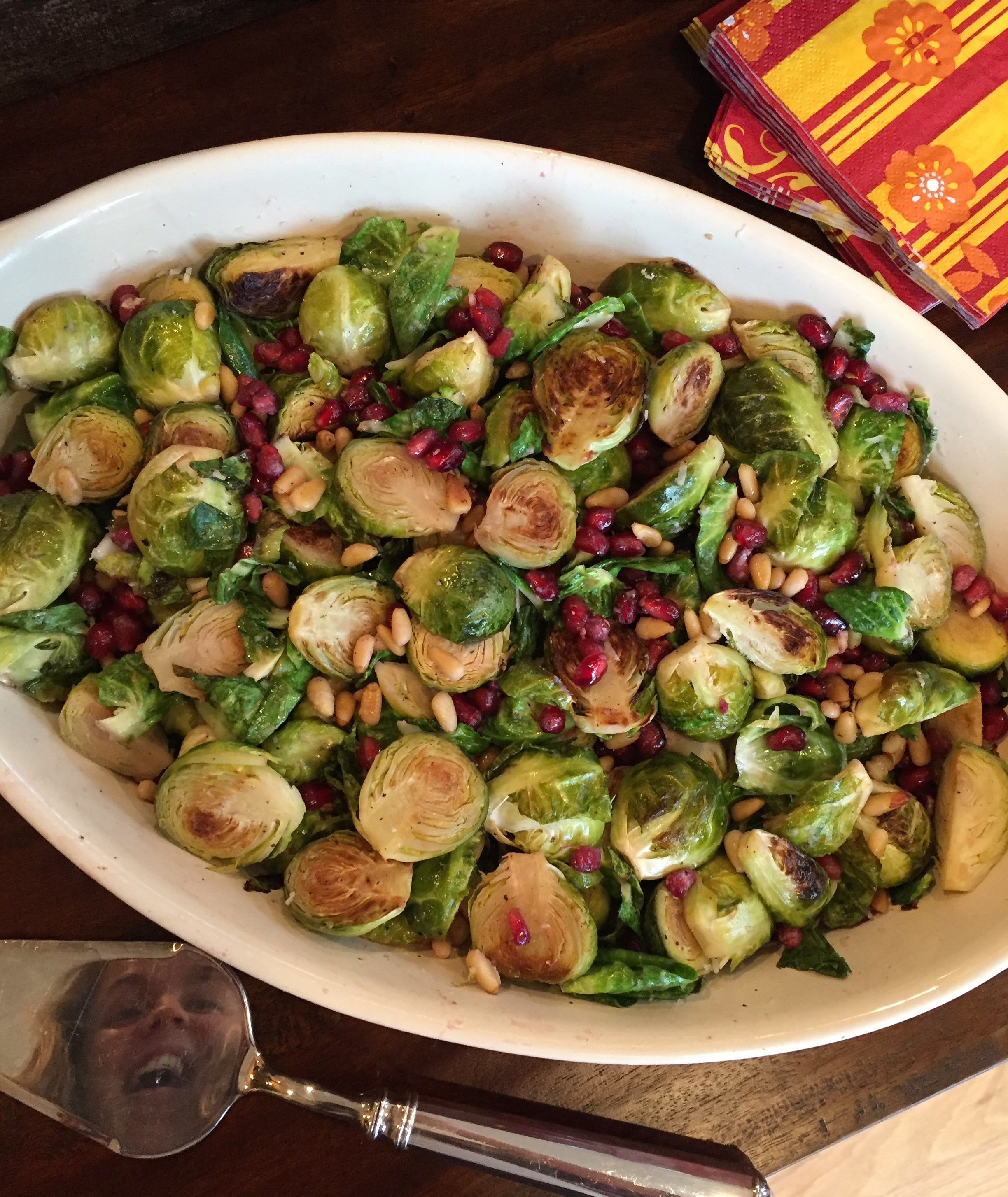Peep my face creepin'. Brussels sprouts just get me all giddy inside.