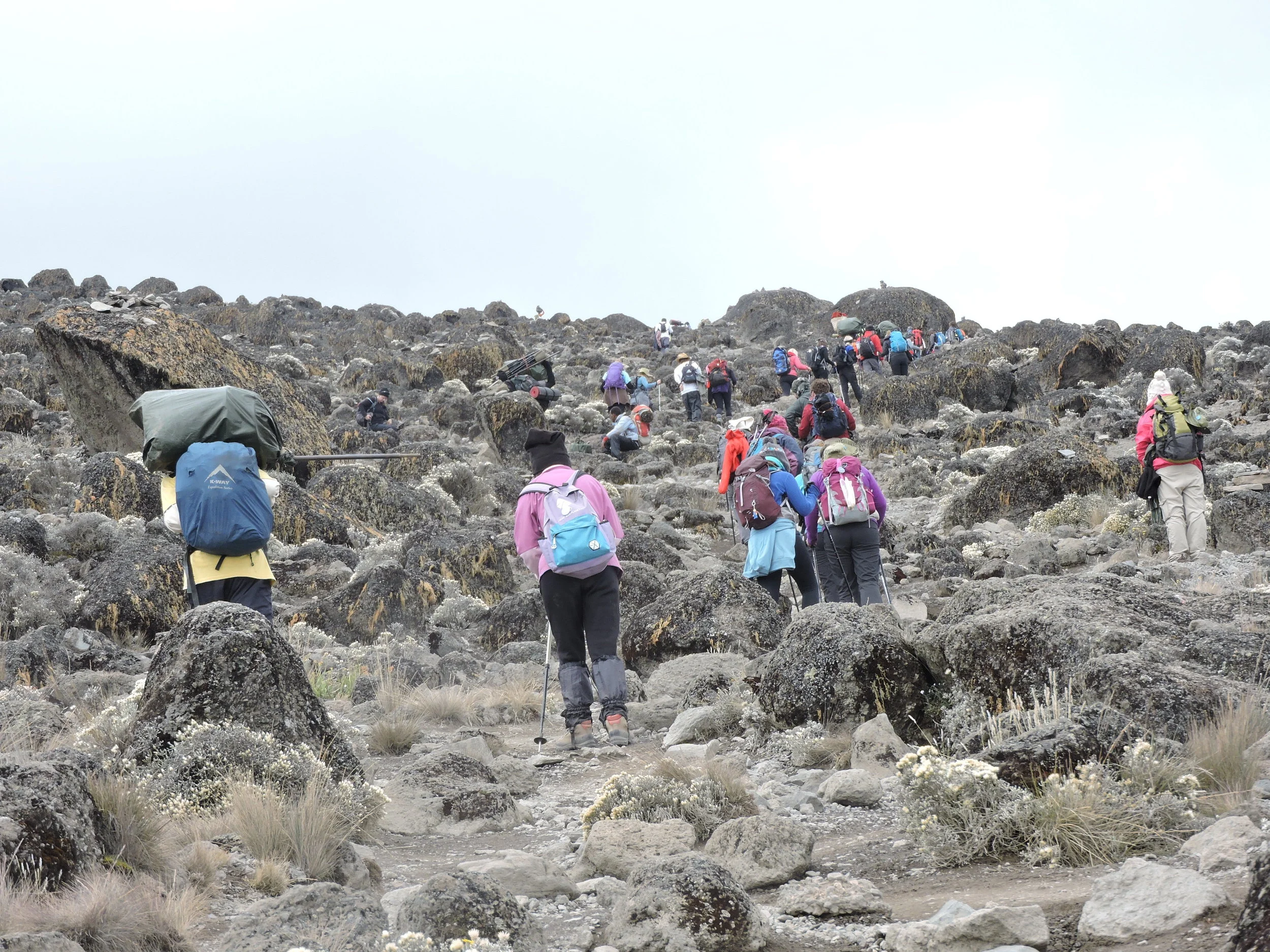The exhausting and barren climb to the top of the mountain.