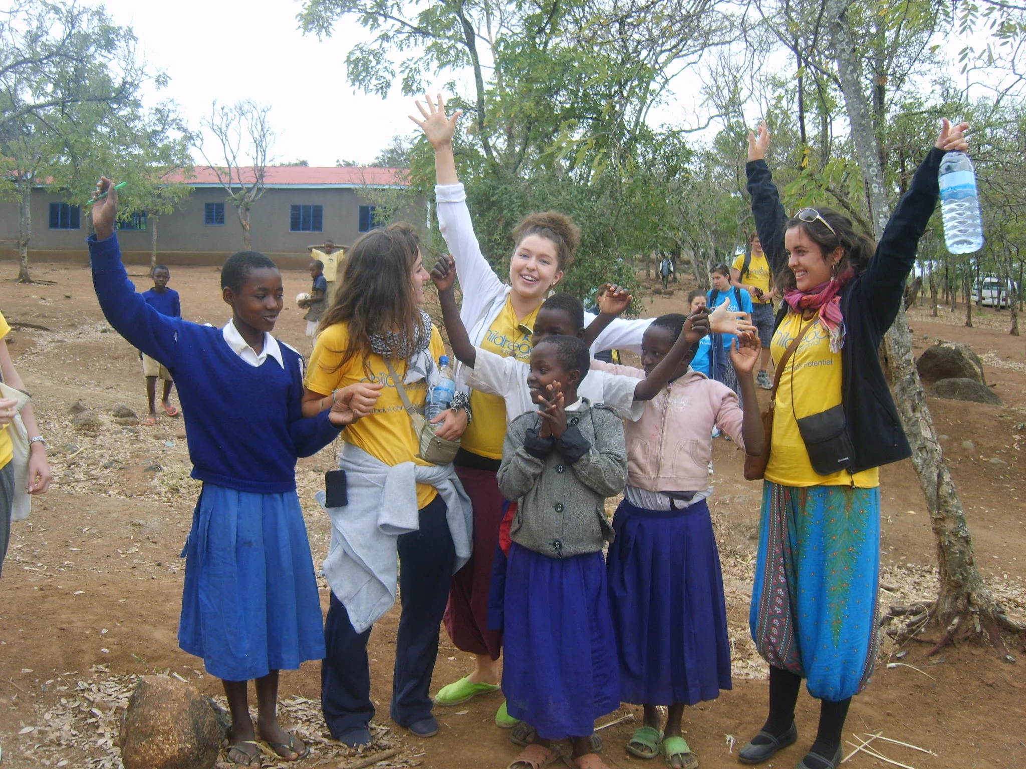 Sarah and Fabiana (middle left), visited Mgungani School, Tanzania , in 2012 before climbing Mt Kilimanjaro.