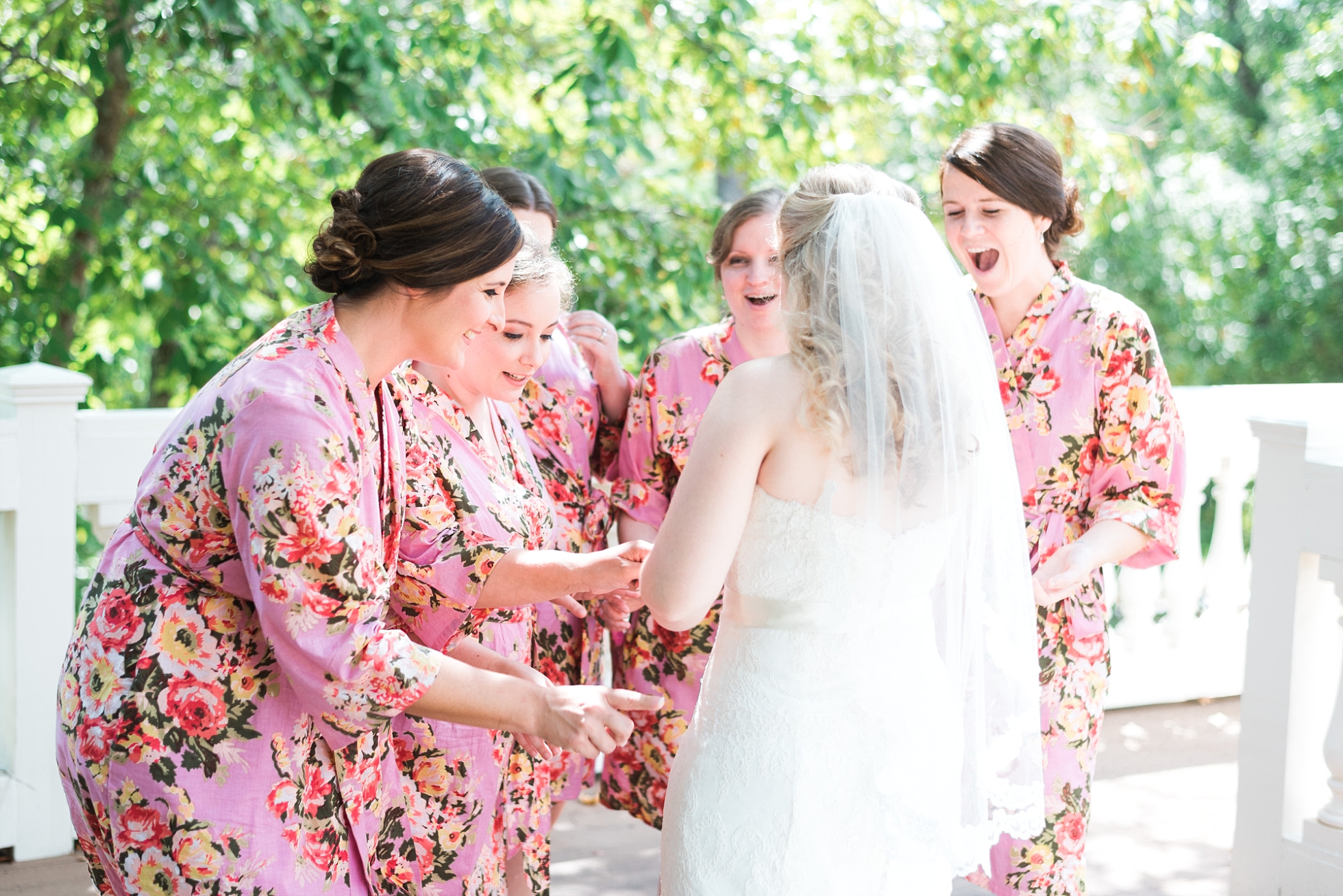 First look with Bridemaids | Kyle & Erin | Scarbrough Wedding | Children's Harbor | Laura Wilkerson Photography