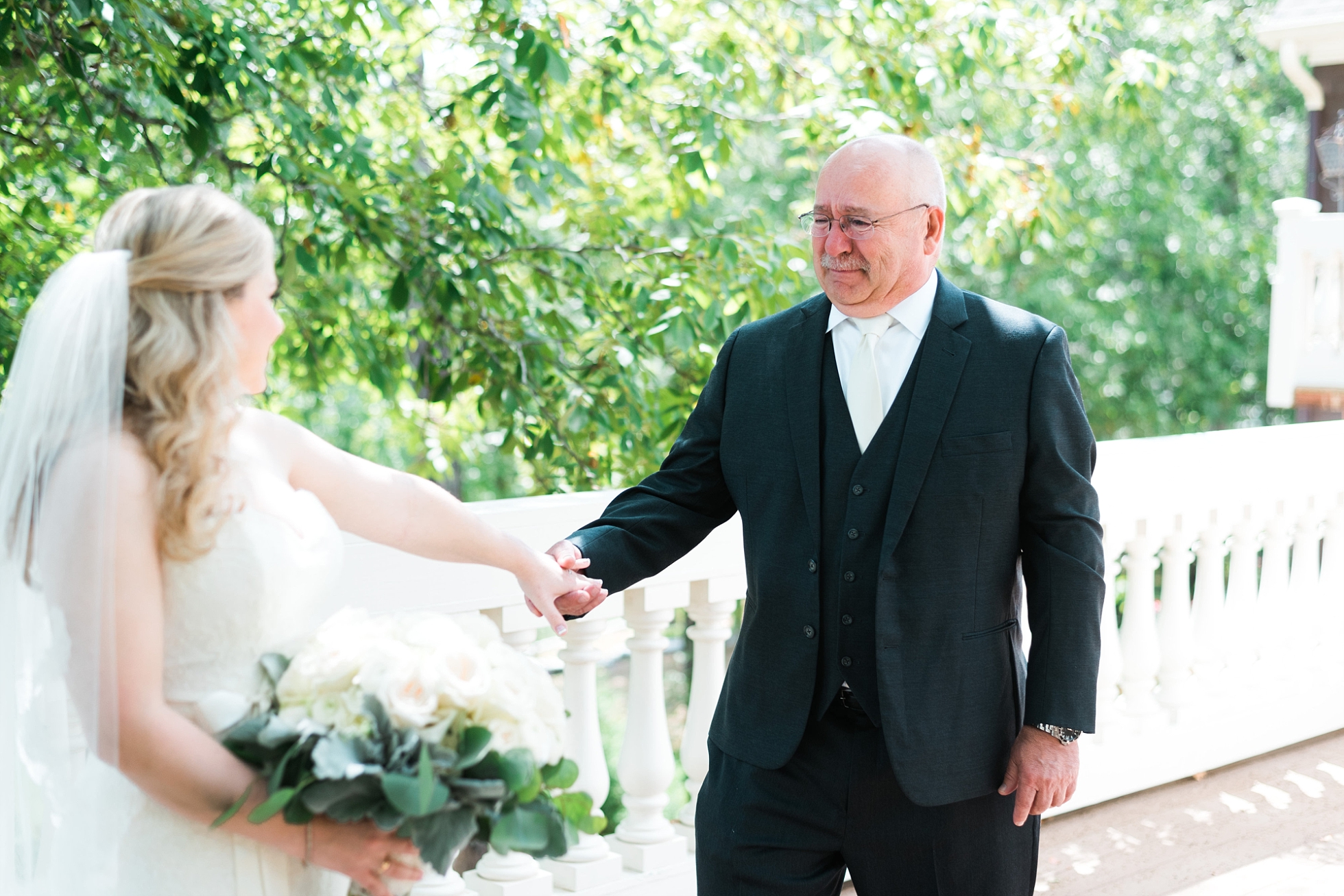 FIrst look with Father | Kyle & Erin | Scarbrough Wedding | Children's Harbor | Laura Wilkerson Photography