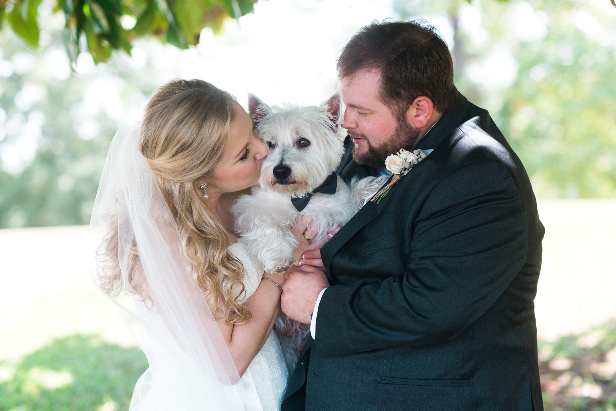 Bride & Groom with dog | Kyle & Erin | Scarbrough Wedding | Children's Harbor | Laura Wilkerson Photography
