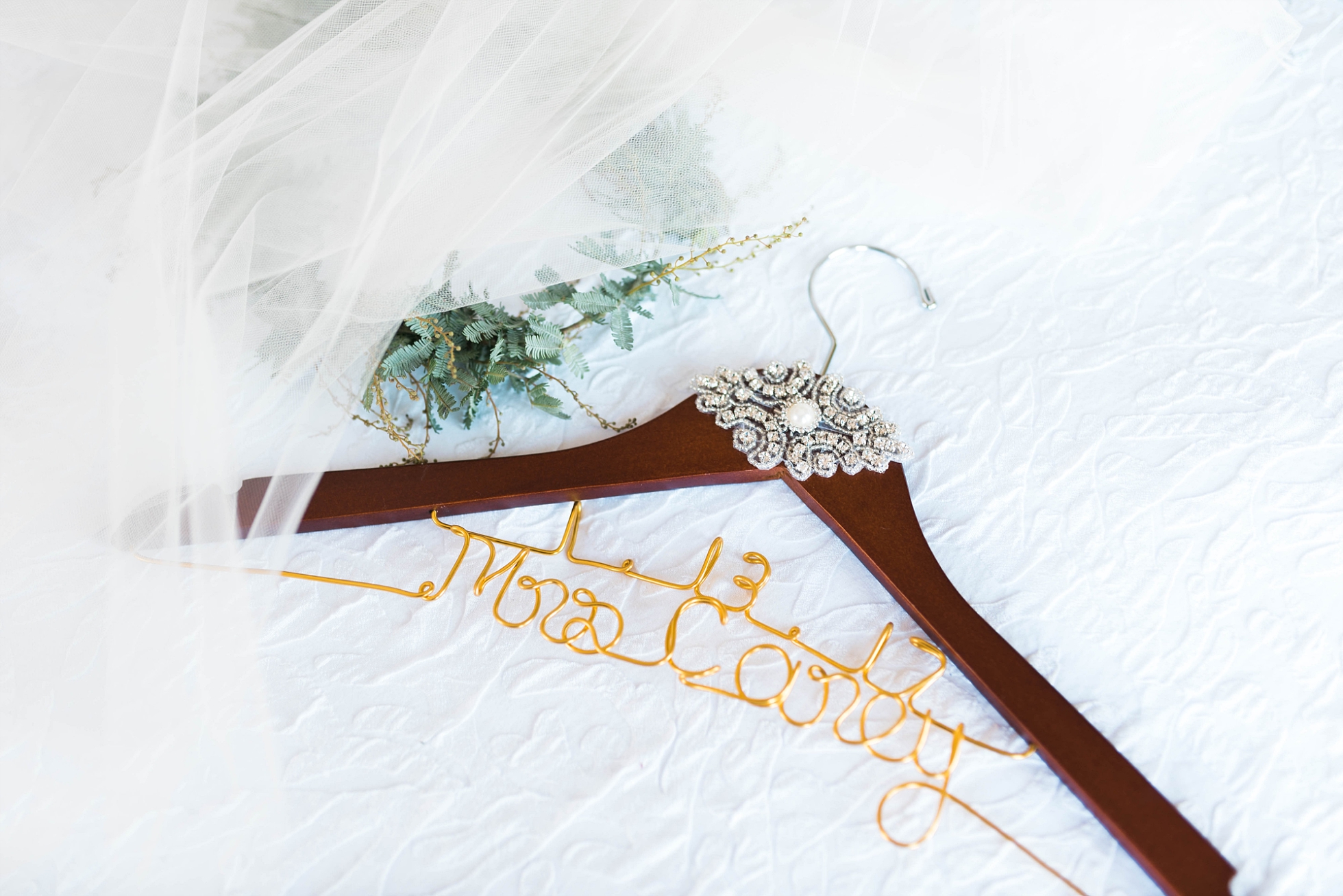 WEDDING DRESS HANGER | MATT & MEGAN | CAREY WEDDING | B&A WAREHOUSE | ST. FRANCIS XAVIER