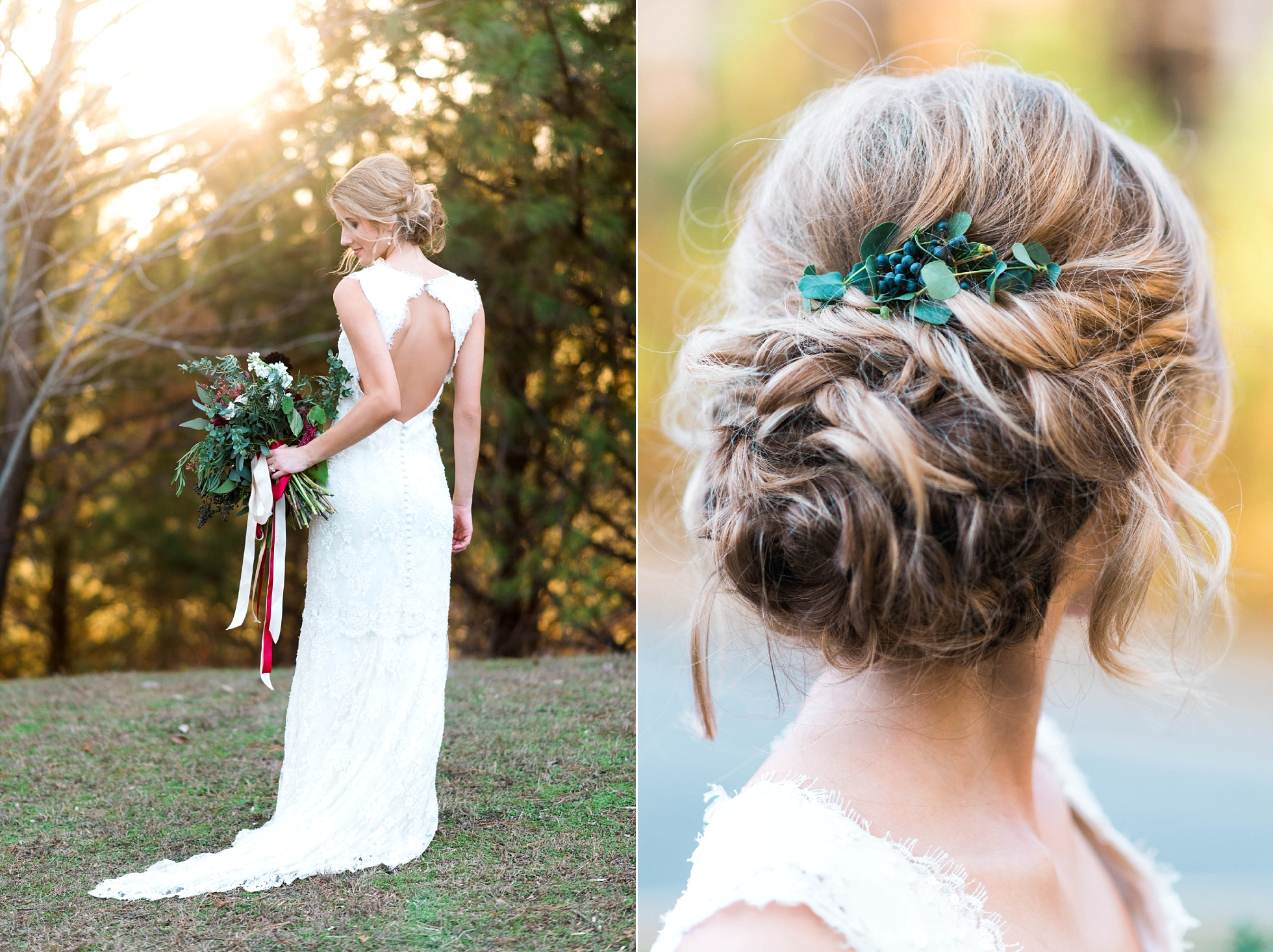 LOOSE UPDO WITH FLORALS | MATT & MEGAN | CAREY WEDDING | B&A WAREHOUSE | ST. FRANCIS XAVIER