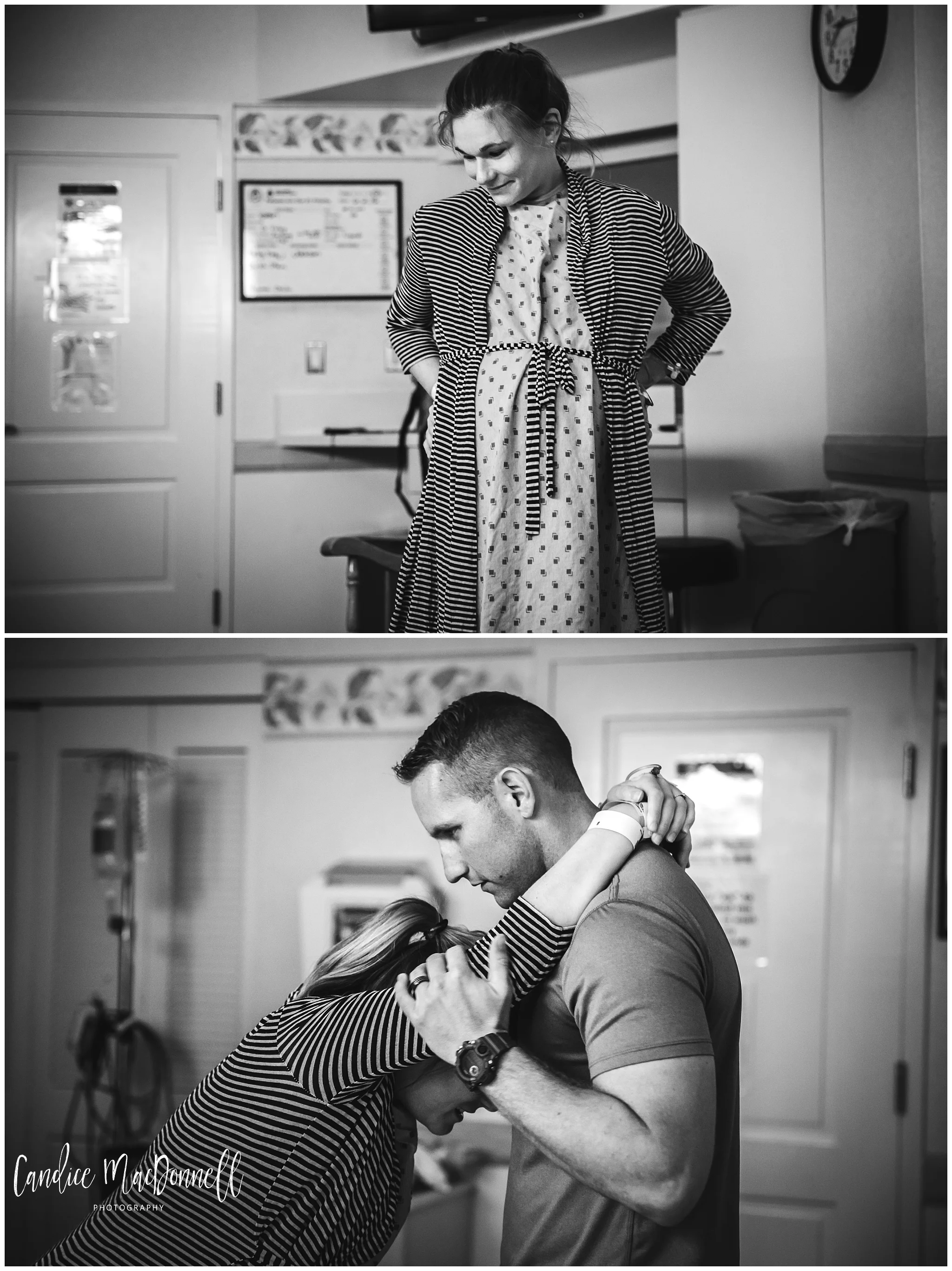 mom laboring with help of dad using bradley method oahu hawaii birth photographer