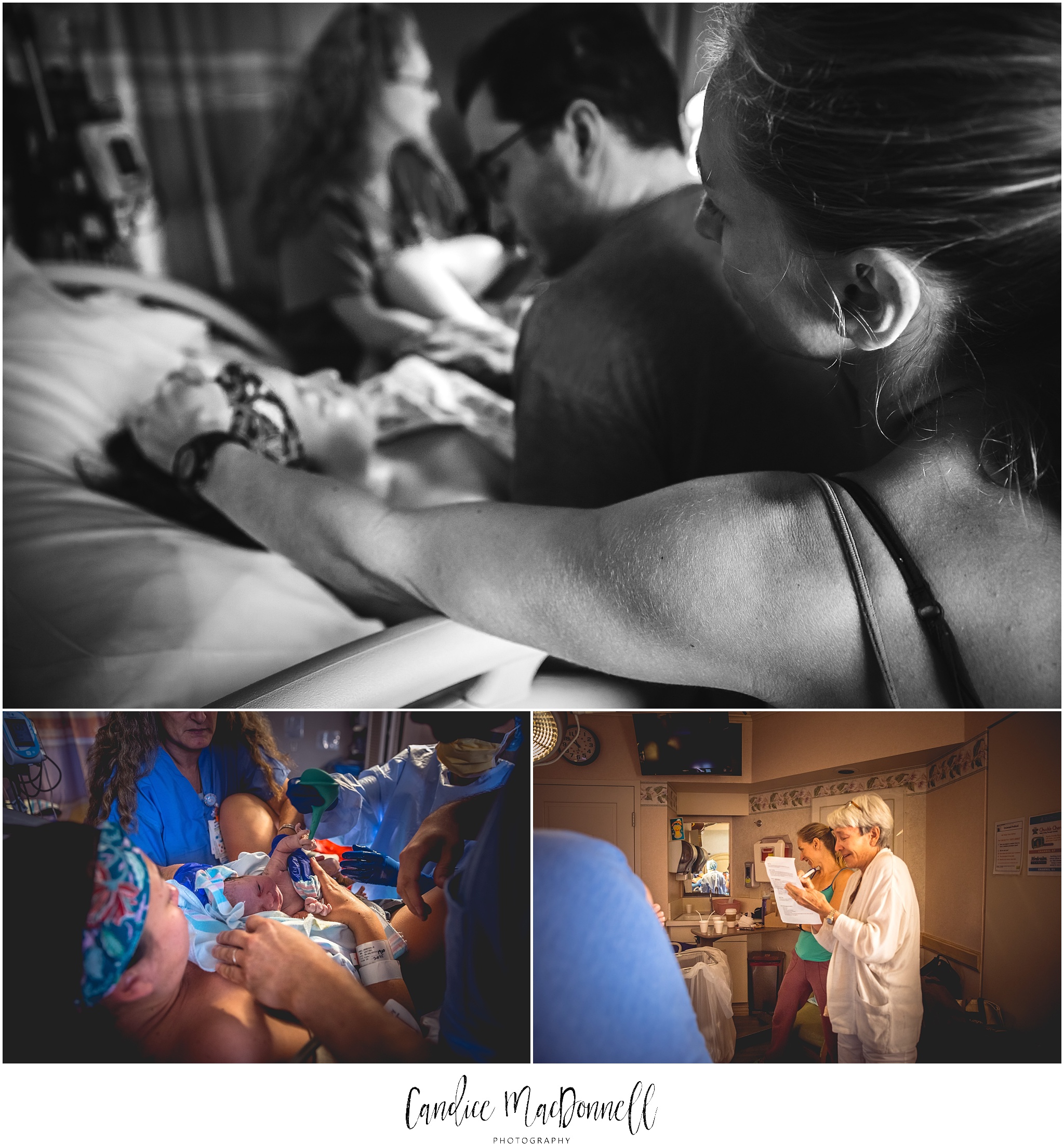 doula and grandma help woman through labor hawaii birth photographer