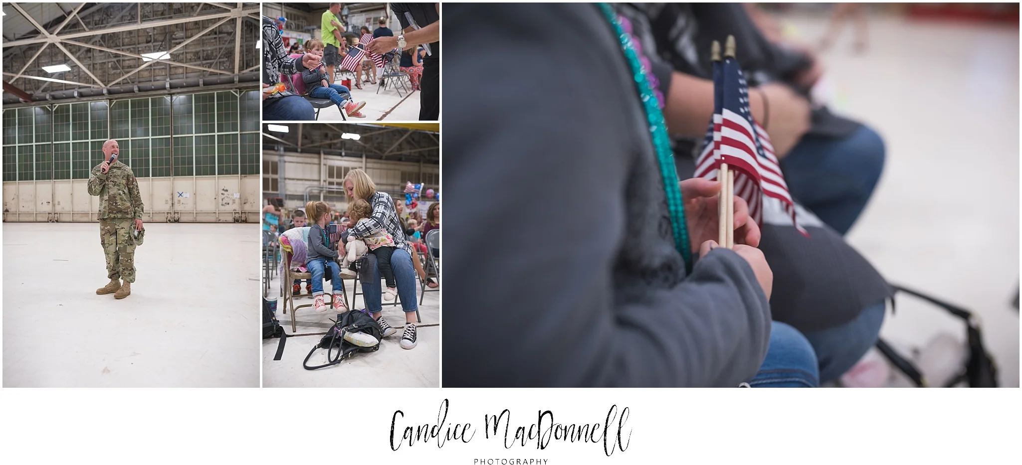 waiting for daddy with flags welcome them home hawaii photographer