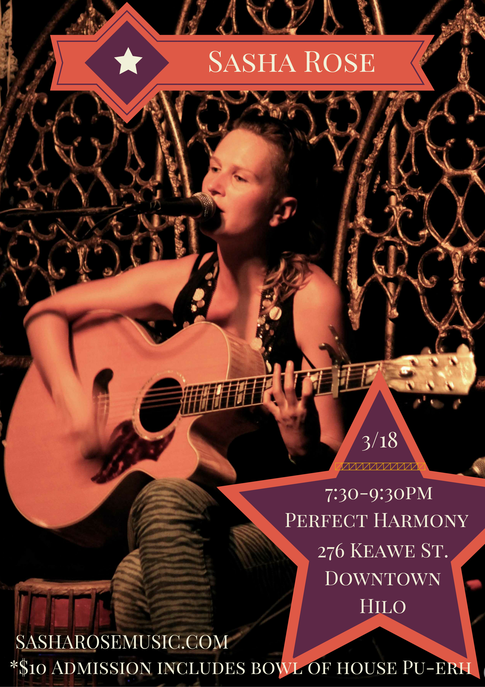 An Acoustic Evening with Sasha Rose Friday 3/18