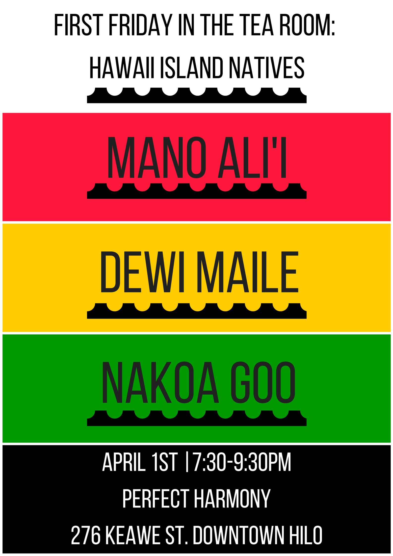 Jammin' First Friday 4/1 in the Tea Room! 