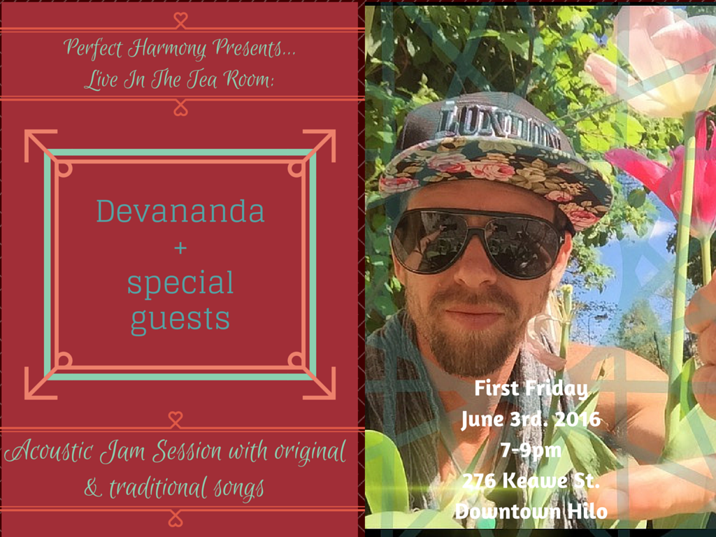 First Friday Live in the Tea Room: Devananda + Special Guests 7-9 pm