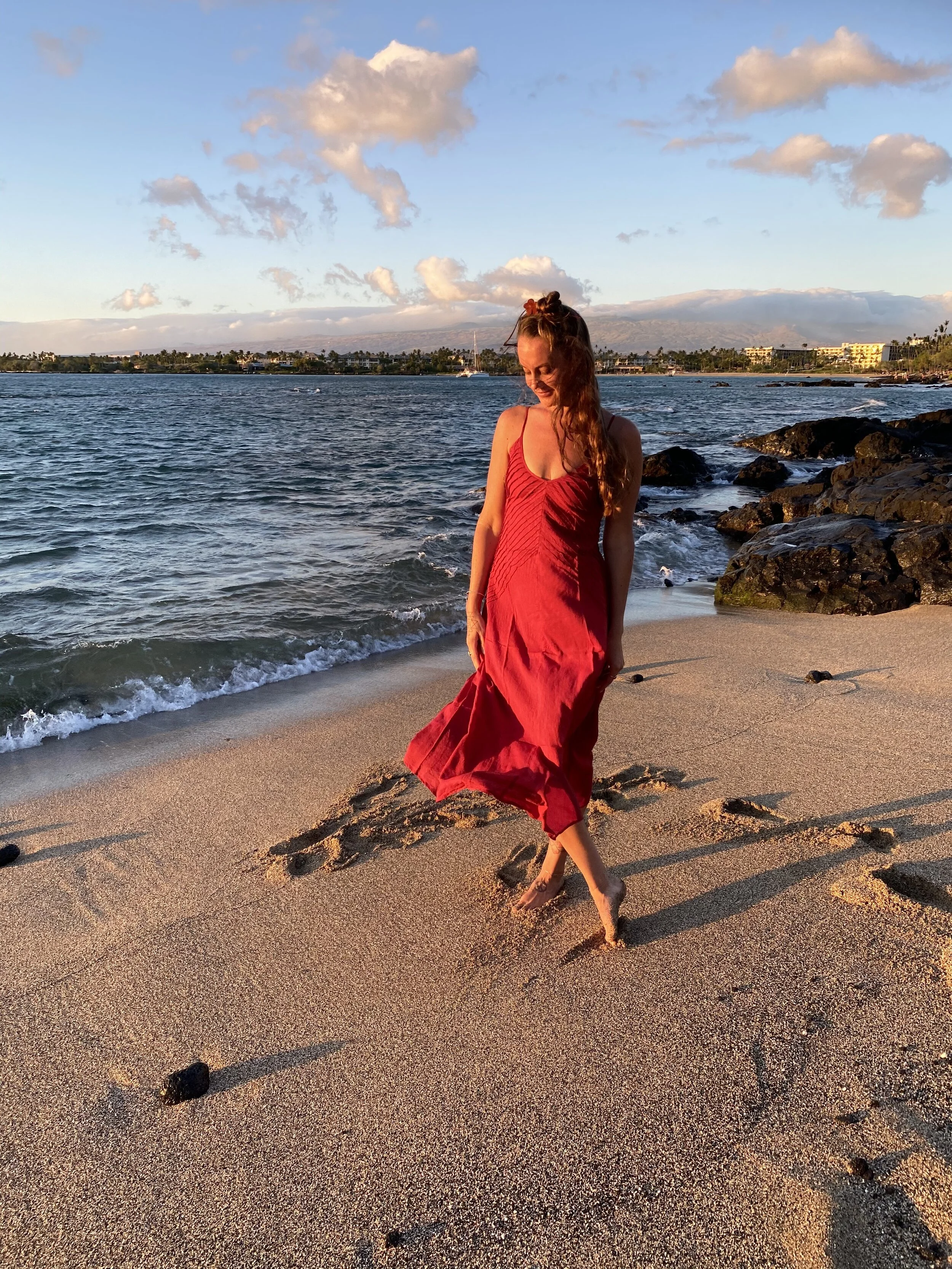 Mauka Dress in Maroon Front