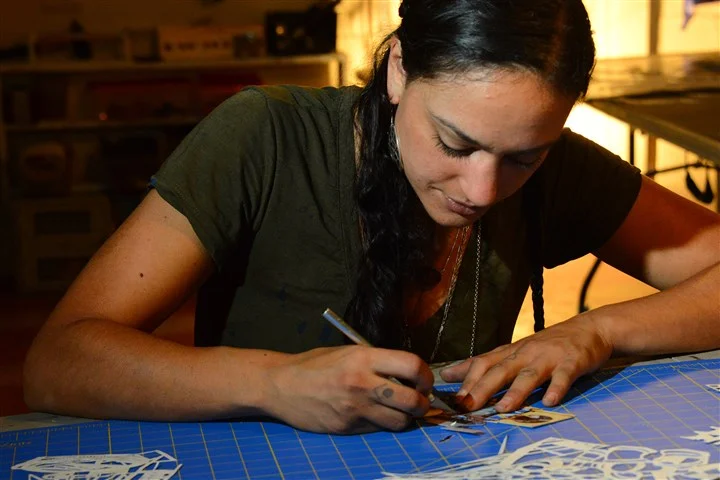 Process: Handcutting collages
