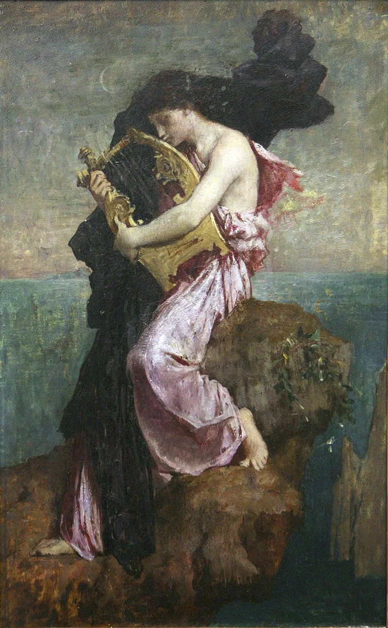 “Sappho embrassant sa lyre," Jules Elie Delaunay (1828 - 1891)