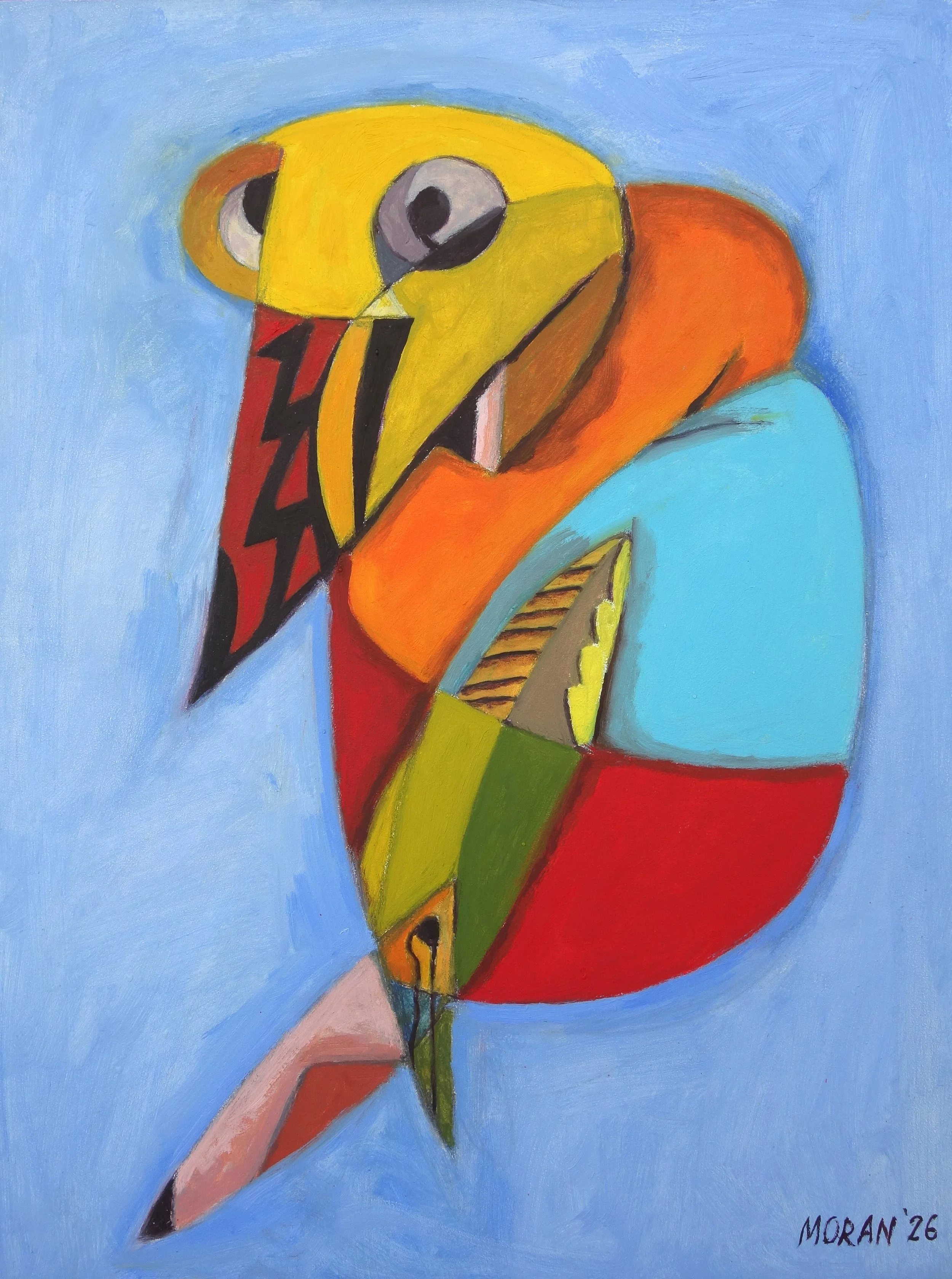 Imaginary Bird
  
 
Half-asleep
in the sky,
thinking of
nothing,
an unnatural being,
strange thing
dreaming
of afternoon
paradise.
  
Oil on panel, 9 in x 12 in