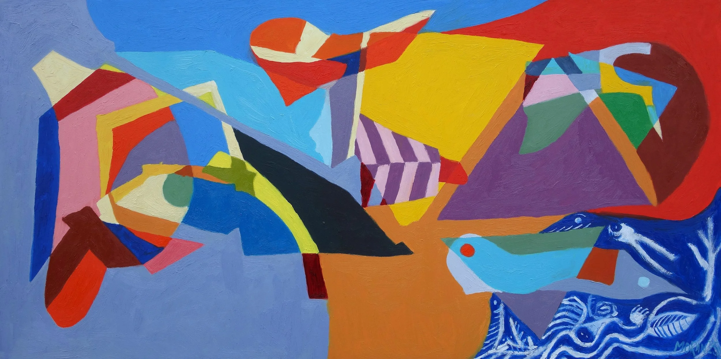  A Passage Through

 

 Space devils dance unmeasurable colors in the moonlit wind.  Oil on panel, 12 in x 24 in 