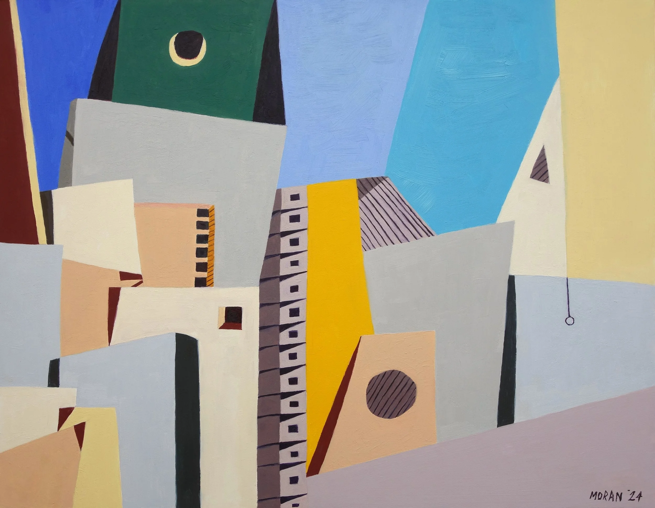 Revolution #1

 

 Of shapes unknown, tilting, nudging. Nameless movements in a city of nowhere, between the dawn and the dusk.  Oil on masonite, 14 in x 18 in 