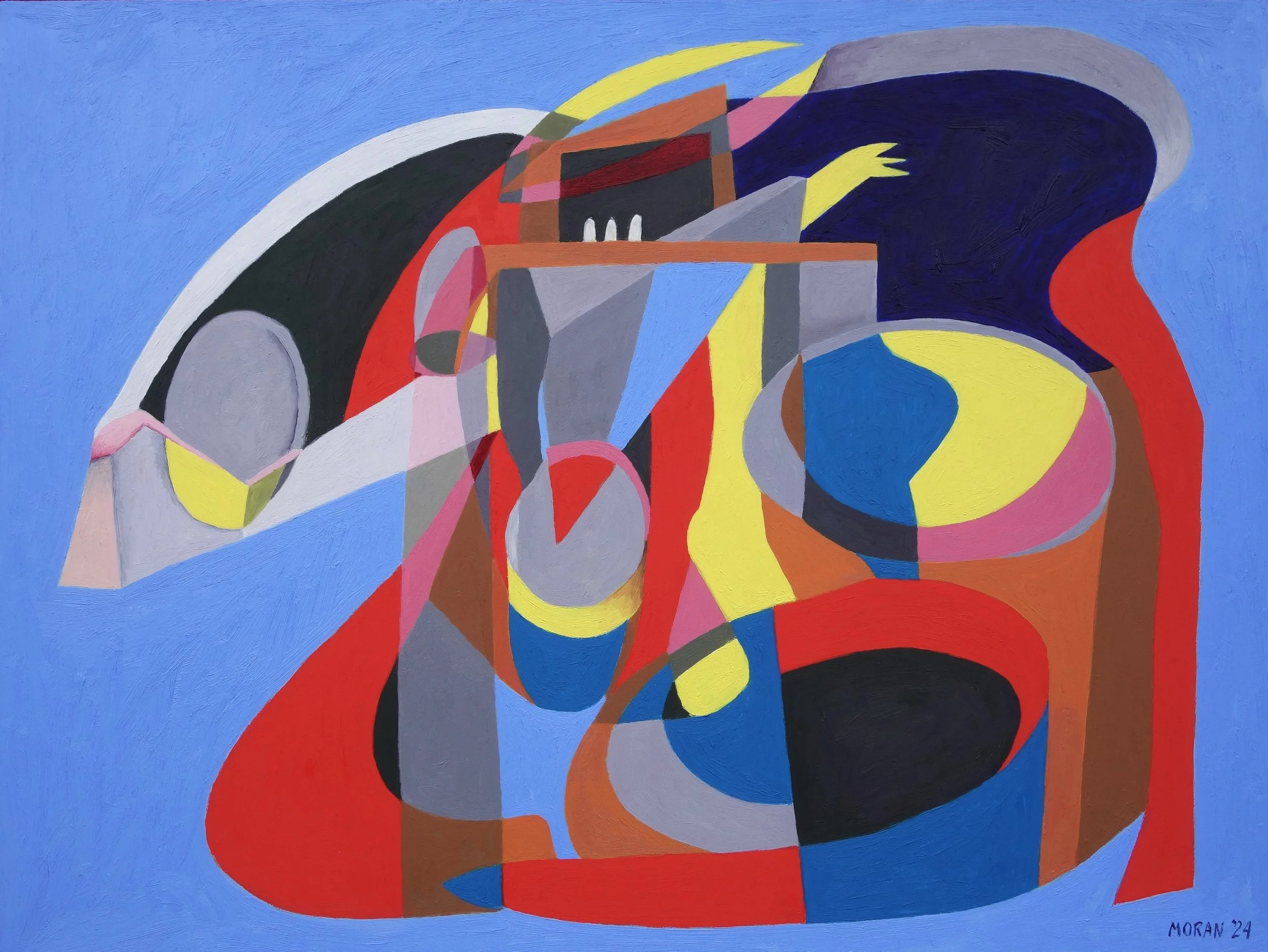 Chameleon

 

 A song of disappearances skips into infinity that can be measured only once.  As the delicate roar of ghosts expands geometrically, there is an invisible hush, like a kiss at midnight.  Oil on masonite, 18 in x 24 in 