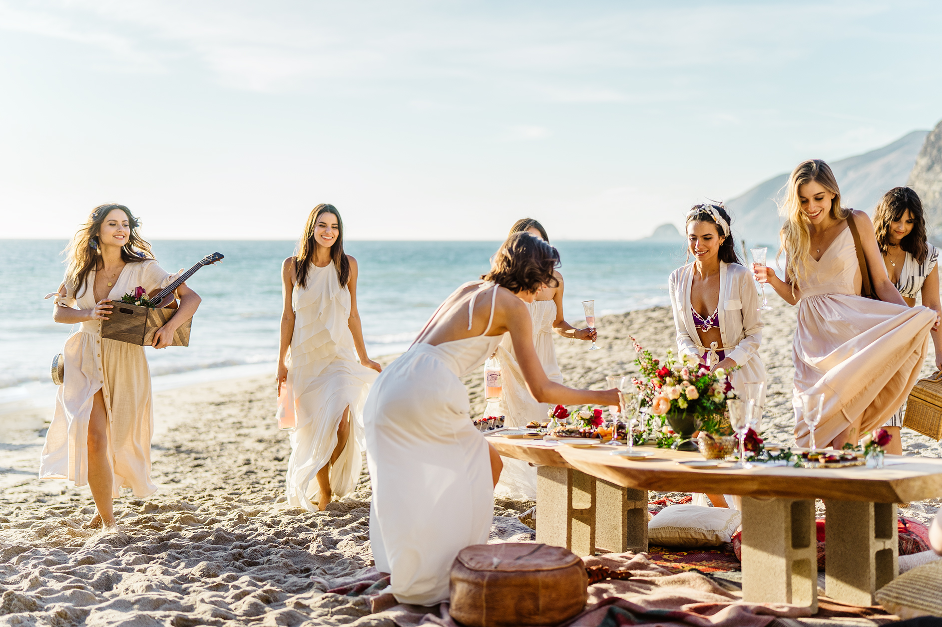 Boho Bachelorette Beach Day In Malibu, California — Lauren Newman ...