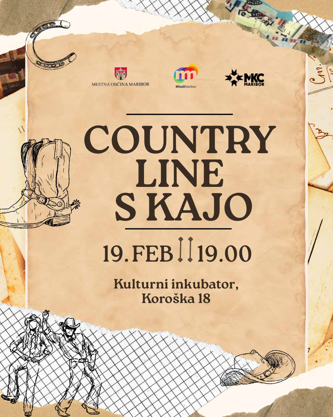 Mladinski družabni večer: Country line s Kajo