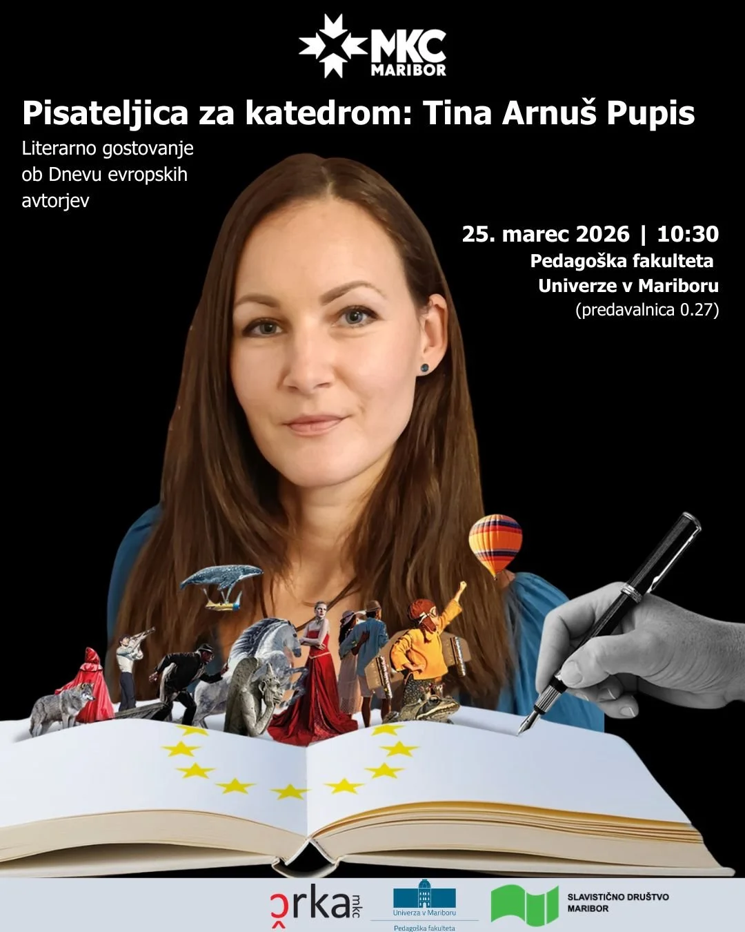 Pisateljica za katedrom: Tina Arnuš Pupis