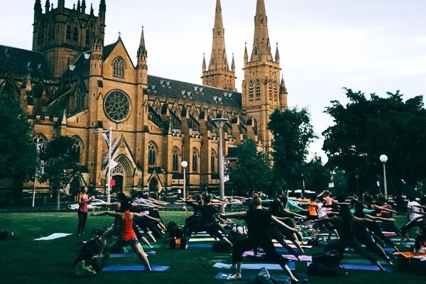 Yoga in Hyde Park for Sydney Festival
