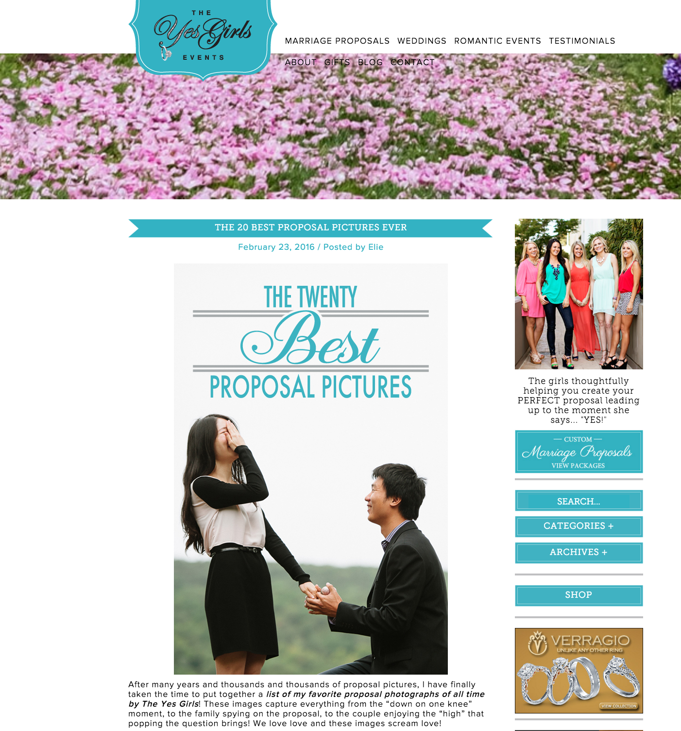 J Hodges Photography as #6 on The Yes Girls "Twenty Best Proposal Pictures"