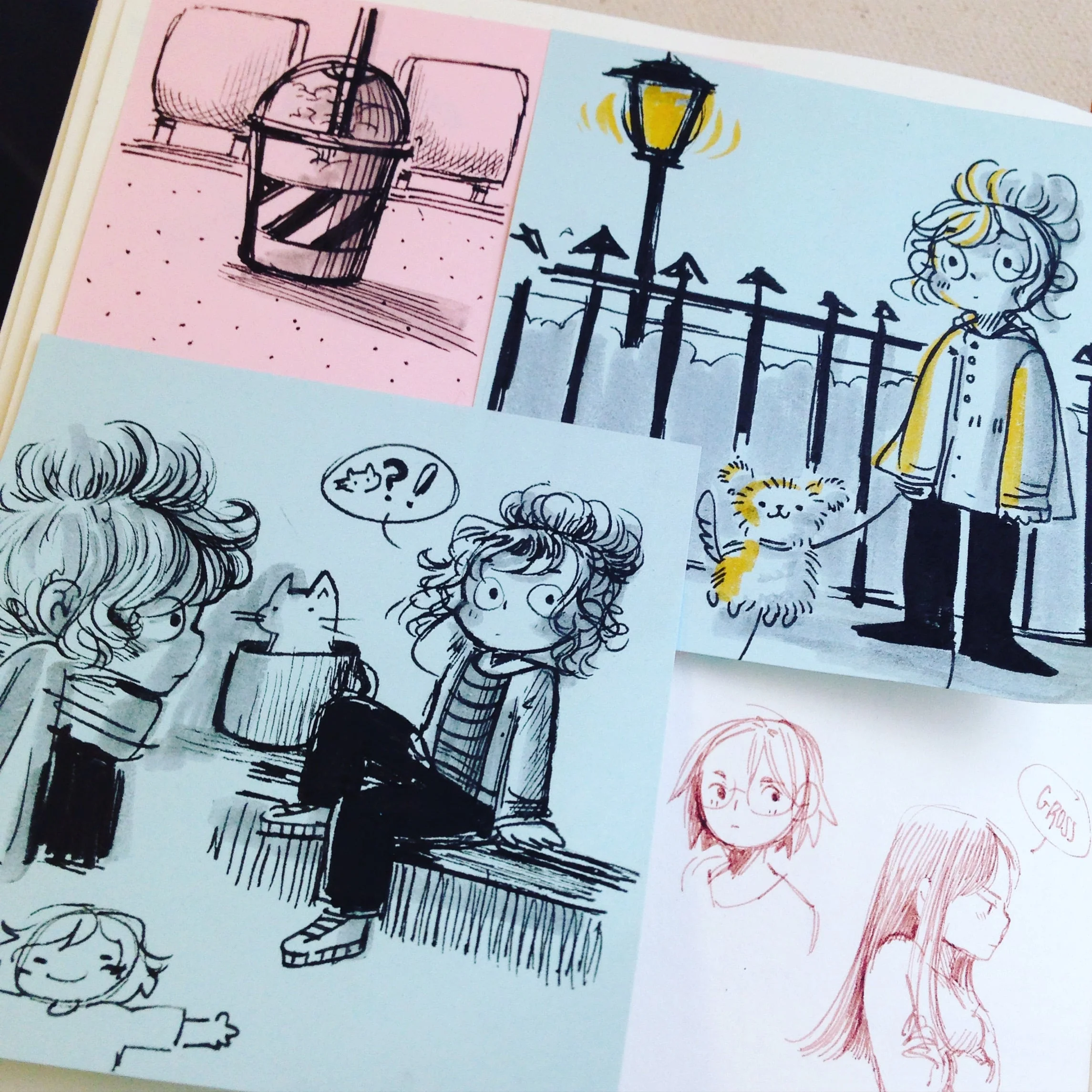  Post-it note sketches&nbsp;  Pen and ink, 2015 