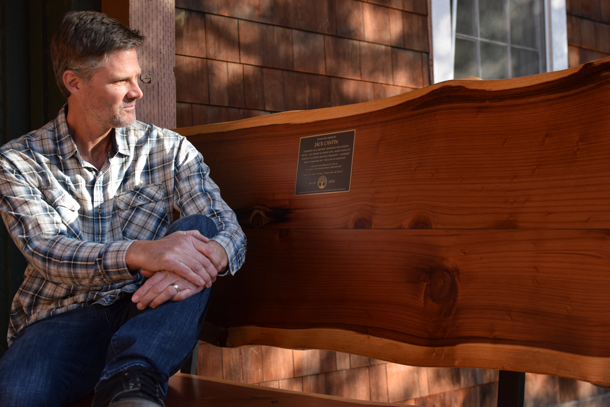  Abe Powell, Executive Director of the Santa Barbara Bucket Brigade, is the driving force behind the Dave and Jack Cantin bench dedication project. The benches are dedicated to a father and son who lost their lives in the Montecito mud slides. Both b