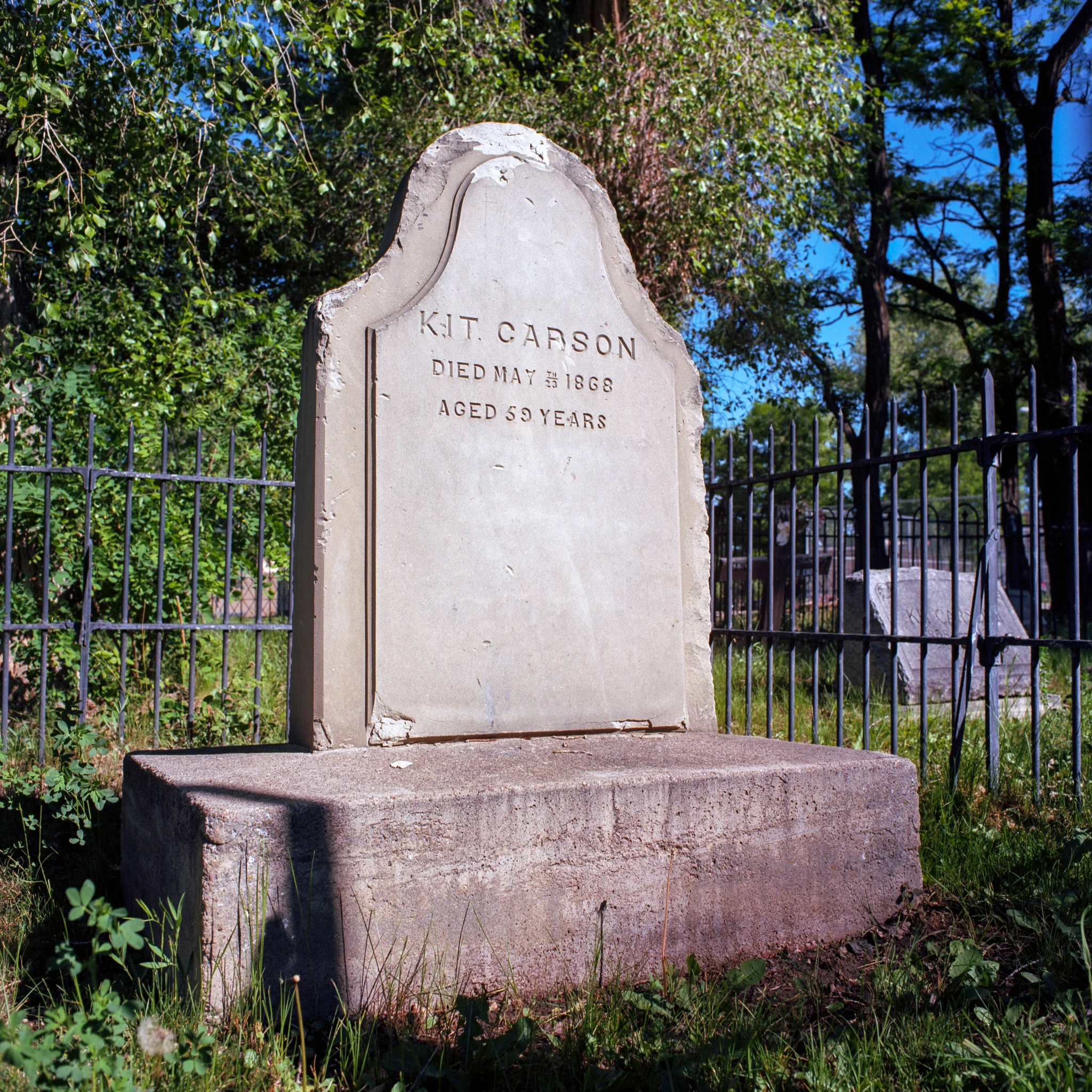Frontier legend Kit Carson's grave. (December 24, 1809 – May 23, 1868)