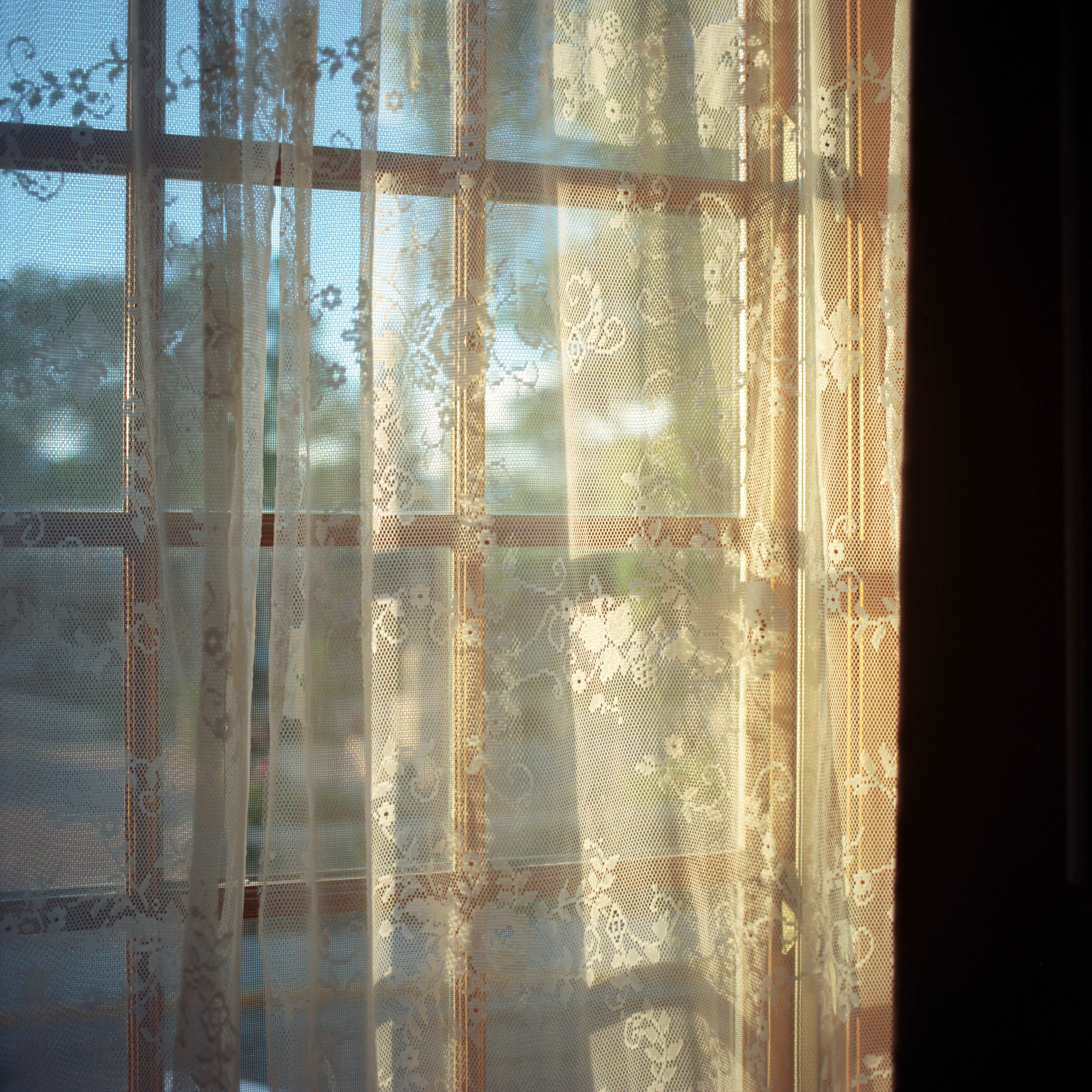 Sunset light coming through the window and curtains...