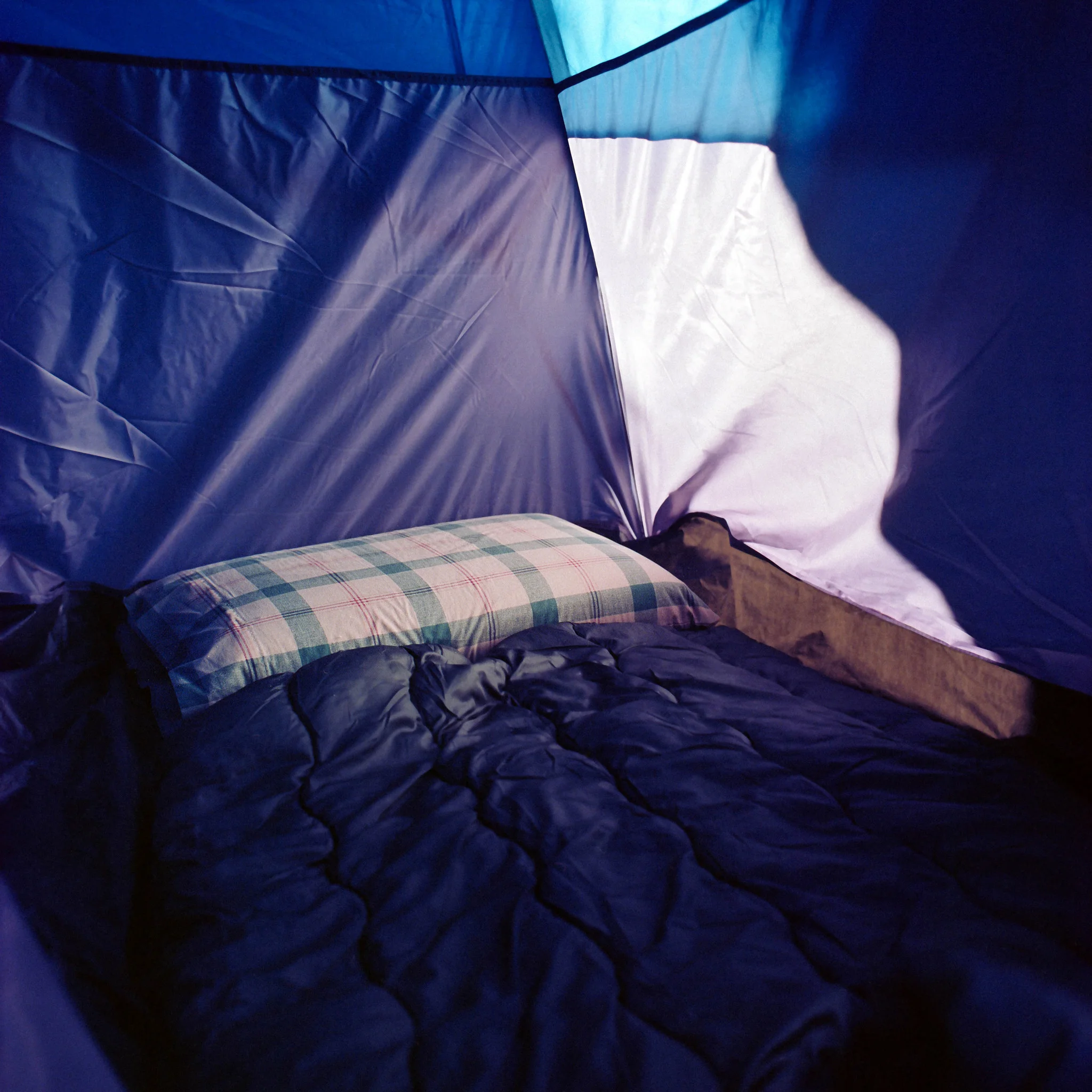 Inside my tent at the campsite in Moab, UT.
