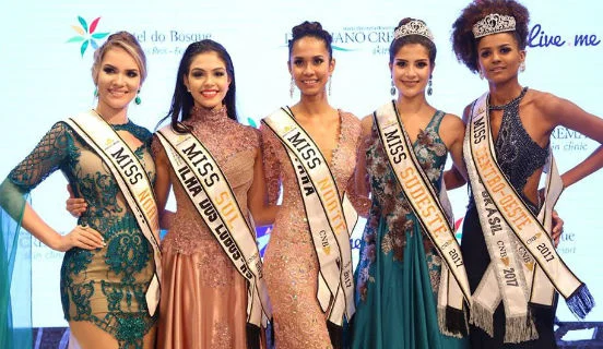 Rainhas Regionais da Beleza 2017: Paraíba (Nordeste), Ilha dos Lobos-RS (Sul), Pará (Norte), Zona da Mata-MG (Sudeste) e Mato Grosso (Centro-Oeste). Foto Leonardo Rodrigues.