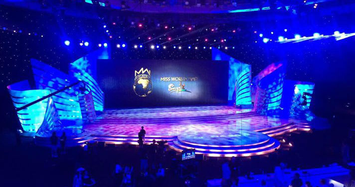  O cenário do Miss Mundo 2017, que acontece neste sábado em Sanya, China.
