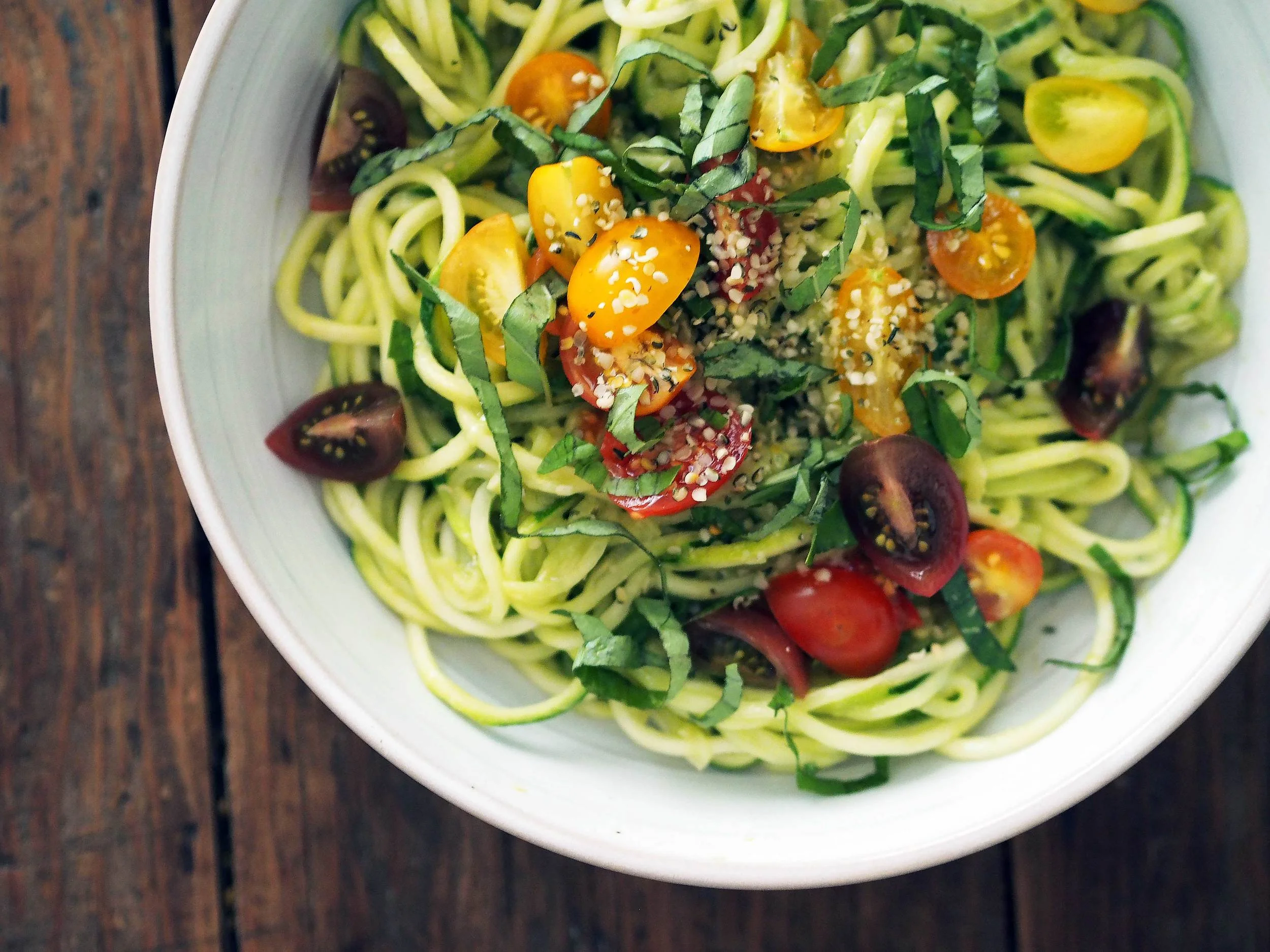 Cilantro Cream Zucchini Pasta by Charles Chen 