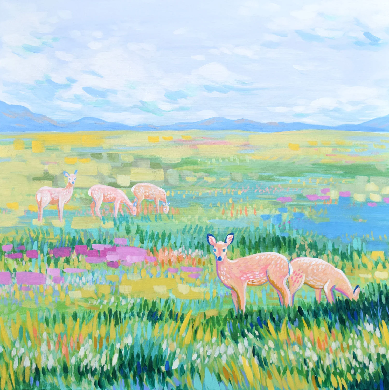 Summer Fields - 24x24 acrylic painting
