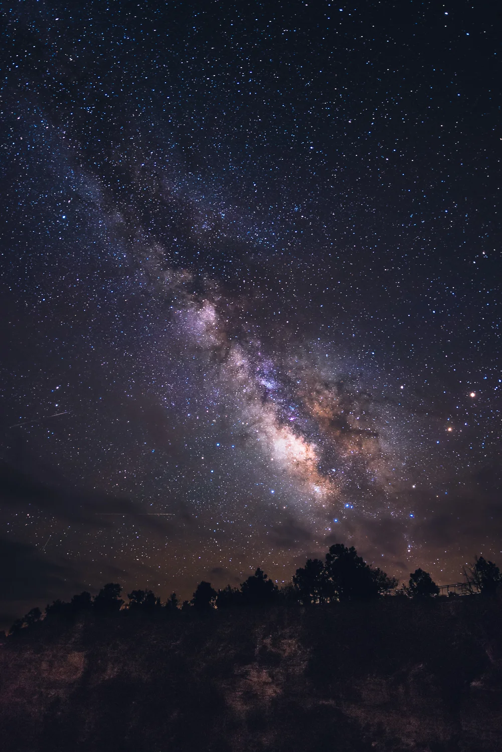 @ Mather Point looking south towards the Milky Way galactic plane, and the canyon wall